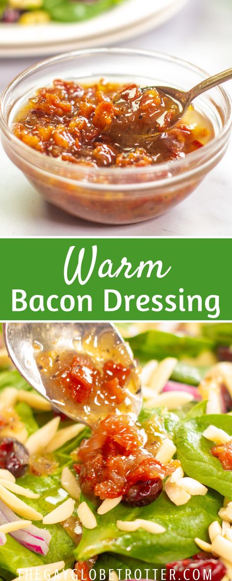 Bacon Dressing Recipe, Warm Spinach Salad, Spinach Salad Dressing, Warm Bacon Dressing, Hot Bacon Dressing, Salad Spinach, Spicy Southern Kitchen, Bacon Dressing, The Perfect Salad