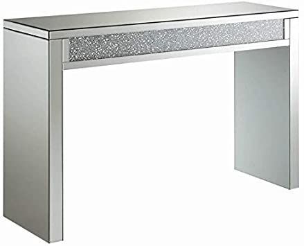 Coaster Home Furnishings Layton Rectangular Silver and Clear Mirror Sofa Table Mirrored Sofa Table, Silver Coffee Table, Silver Sofa, Mirrored End Table, Clear Mirror, Entryway Console Table, Entryway Console, Lampe Decoration, Modern Contemporary Style