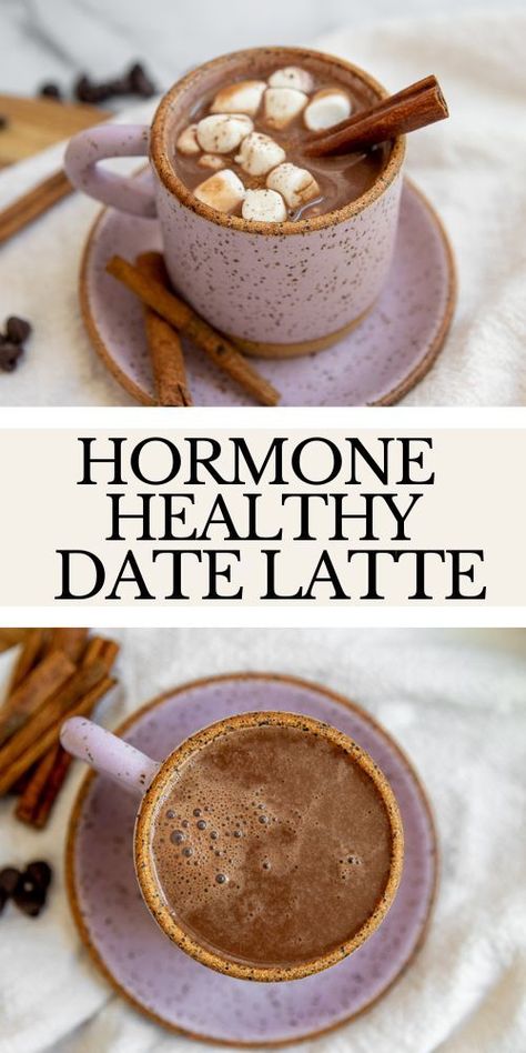 Date Latte Hot Chocolate Drink, Winter Drink, Chocolate Drink, Chocolate Making, Coffee Drink Recipes, Healthy Drinks Recipes, Smoothie Drinks, Healthy Sweets, Night Routine