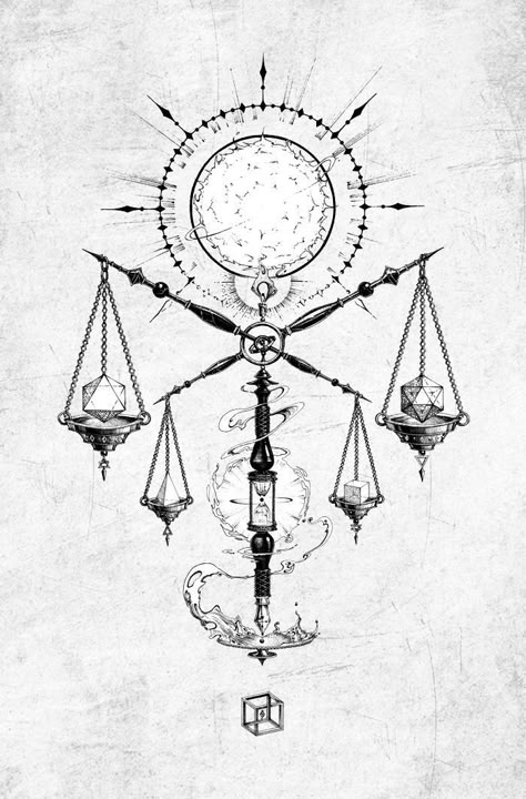 Libra Tattoo, The Tipping Point, Scales Of Justice, Tipping Point, Geometric Tattoo Design, Geniale Tattoos, Greek Tattoos, Tattoo Style Drawings, Dark Art Tattoo