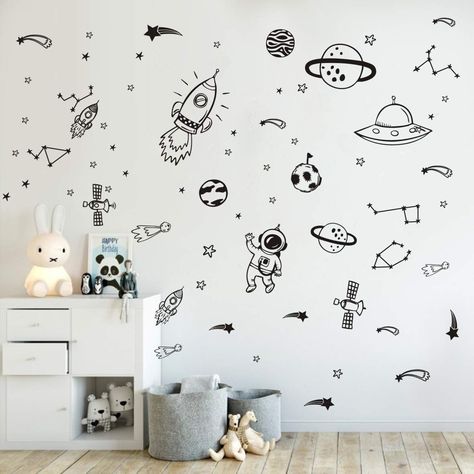 Boys Space Theme Bedroom Walmart, Toddler Space Room Walmart, Toddler Space Room Target, Boy Room Vinyl Wall Art, Space Themed Bedroom Artwork, Space Baby Room Walmart, Baby Boy Space Theme Nursery Walmart, Boys Space Theme Bedroom Target, Space Rocket Wall Art