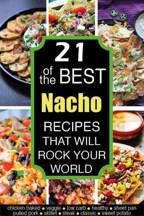 The BEST nacho recipes out there, whether you're into chicken, pulled pork, veggie, steak nachos, low carb nachos, skillet nachos, breakfast nachos or learning how to make nachos with unusual ingredients (like sweet potatoes).  We've got you covered - for Veggie Steak, Weird Recipes, Best Nacho Recipe, Skillet Nachos, Nacho Party, Ultimate Nachos, Nacho Recipes, Steak Nachos, Low Carb Nachos