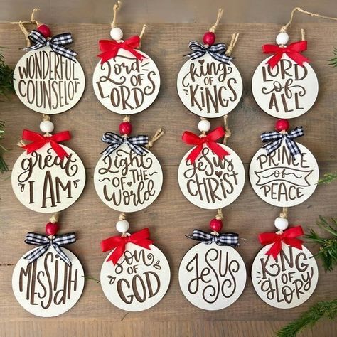 Umlovegift.com Neighborhood Christmas Gifts, Jesus Christmas Ornaments, Christian Christmas Tree, Christian Christmas Ornaments, 12 Days Of Christmas Ornaments, Nativity Advent Calendar, Christian Christmas Decorations, Christmas Neighbor, Christ Centered Christmas