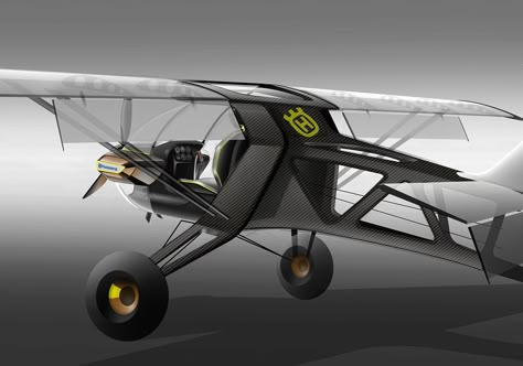 Husqvarna STOL plane :: Behance Microlight Aircraft, Stol Aircraft, Ultralight Plane, Kit Planes, Ultralight Aircraft, Aviation Furniture, Bush Plane, Sea Plane, Small Aircraft