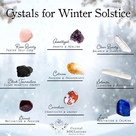 9 Crystals for the Winter Solstice & Winter Season – Crystal SOULutions Yule Crystals Winter Solstice, Crystals For Winter Solstice, Crystals For Christmas, Winter Solstice Crystals, Winter Solstice Decorations Diy, Crystals For Yule, Winter Solstice Foods, Winter Solstice Gifts Diy, Winter Solstice Altar