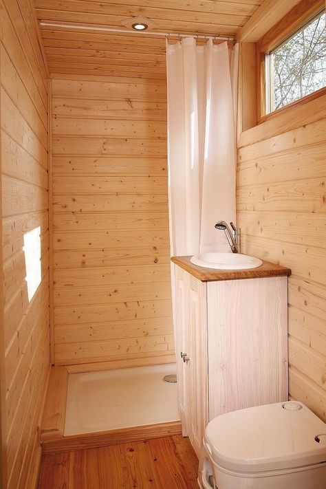 Small Shed Bathroom Ideas, Tiny Home Shower Ideas, 12x32 Shed House Interior, Shed House Bathroom, Shed Bathroom Ideas, Tiny House Bathroom Layout, Outhouse Bathroom Ideas, Tiny Cabin Bathroom, Small Cabin Bathroom