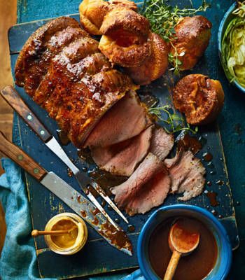 Roast dinner recipes | Sainsbury`s Magazine Roast Beef With Yorkshire Pudding, British Roast Dinner, Spring Dinners, Sunday Roasts, Roast Dinner Recipes, Sunday Roast Dinner, Magazine Recipe, Sainsburys Recipes, Winter Dinners