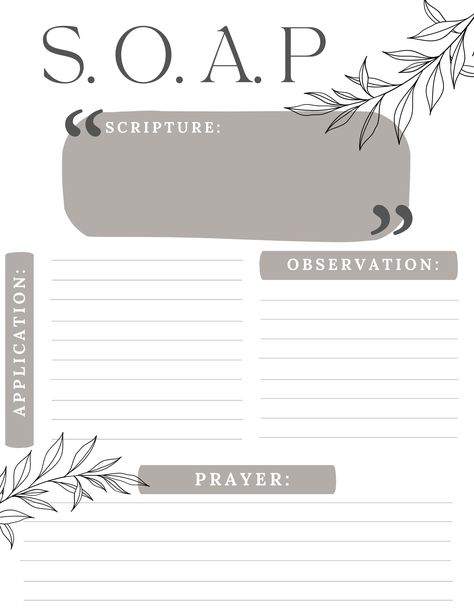 Printable SOAP Bible Study Template SOAP Study Method Bible Study Journal Digital SOAP Bible Printable Template Goodnote Bible Worksheet Bible Study Soap Template, Bible Verse Worksheet, Bible Planner Printables, Soap Notes Bible Study, Soap Bible Study Method Template, Bible Journaling Methods, Soap Bible Study Method Example, Bible Study Methods Ideas, Bible Quilting