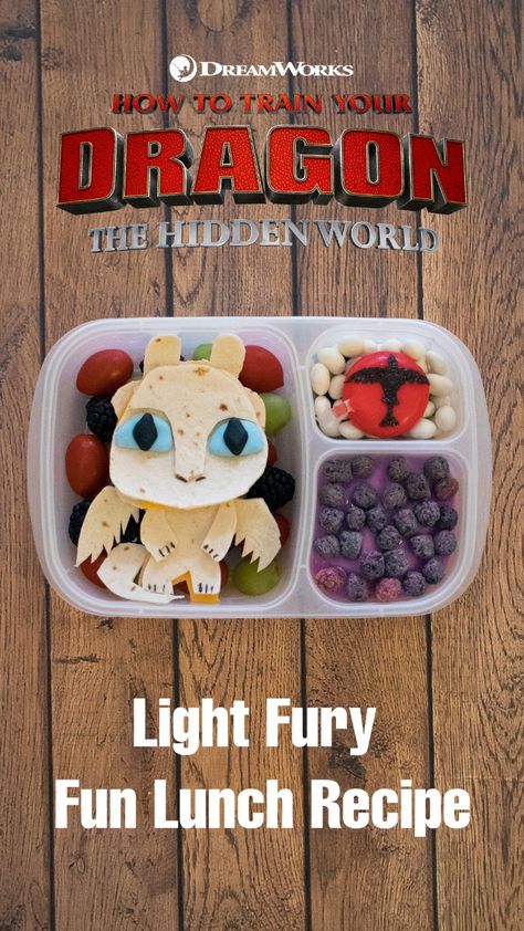 How to make a How To Train Your Dragon: The Hidden World lunch surprise! #HowtoTrainYourDragon #ad Dragon Recipe, Movie Recipes, Fun School Lunches, Yogurt Covered Raisins, Theme Nights, Foods Ideas, Black Food Coloring, The Hidden World, Packed Lunches