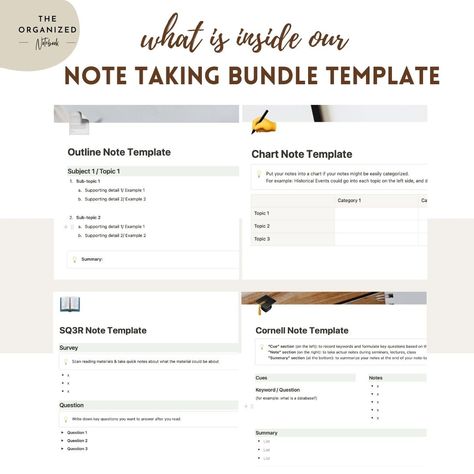 Let’s take a look inside the Notion note-taking bundle! 💫  Here are all the different note-taking method templates you can choose from 📓 Free download at our website #theorganizednotebook #productivitygoals #notion #notiontemplates #organization #goals #productivity #productivityhacks #productivitytips #productivityhack #ProductivityTip #productivitycoach #productivityhabits er #productivelife #productivelifestyle #lifestyle #notebook #notes #notetaking Notion Template Minimalist, Personal Notion, Student Notion Template, Notion Templates For Students, Notion Productivity, Notion Template Aesthetic, Notion Template Free, Study Planner Free, Productivity Organization