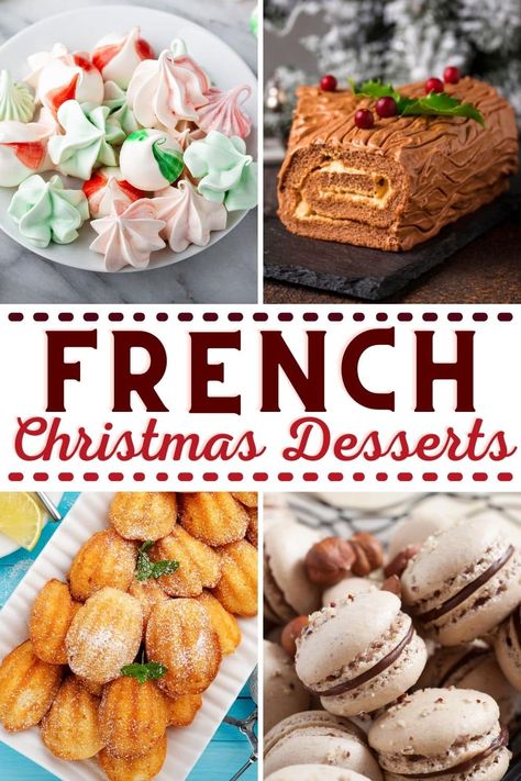 Bring some French tradition to your holiday with these French Christmas desserts. From madeleines to macarons to truffles and cookies, these treats are sure to please. French Christmas Food, French Christmas Desserts, French Christmas Traditions, French Cuisine Recipes, French Cooking Recipes, French Pastries Recipes, Traditional French Recipes, French Dinner, French Dessert Recipes