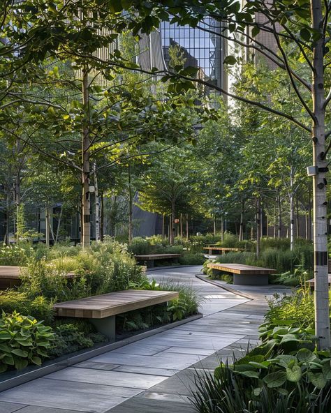 Hotel Landscape Design Outdoor Spaces, Urban Courtyard Design, Park Design Landscape Public Spaces, Public Garden Landscape, Public Park Design Plan, Landscape Architecture Aesthetic, Urban Landscape Design Public Spaces, Park Landscape Design Plan, Softscape Landscape