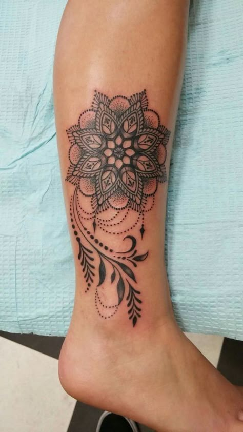 Lower Leg Tattoos Women, Achilles Tattoo, Mandala Tattoos For Women, Fine Line Tattoo Ideas, Lower Leg Tattoos, Simple Tattoos For Women, Line Tattoo Ideas, Ankle Tattoos For Women, Mandala Tattoos