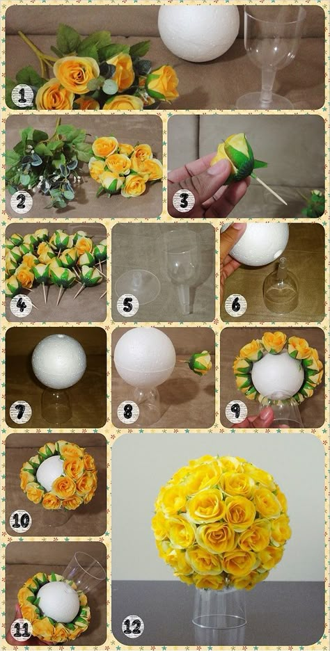 Diy Flores, Diy Wedding Flowers, Flower Arrangements Diy, Flower Ball, Flower Diy Crafts, Diy Centerpieces, Deco Floral, Paper Flowers Diy, Wedding Crafts