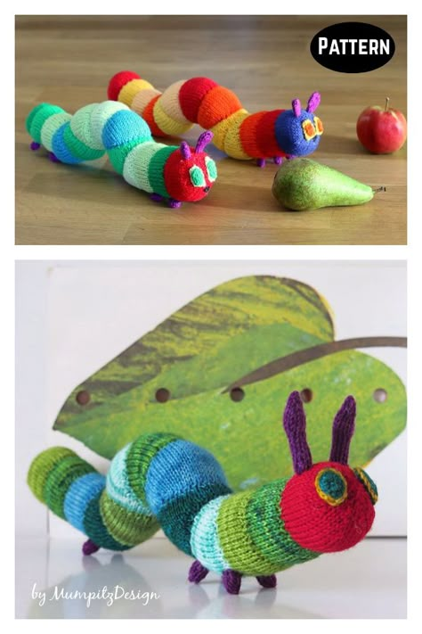 Easter Knits, Caterpillar Toys, Yarn Animals, Pocket Pals, Toy Knitting Patterns, Crochet Owls, Knitting Machine Patterns, Knit Toys, Knitting Patterns Toys