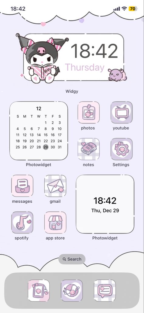 My Melody Ipad Homescreen, Kuromi Phone Background, Kuromi Homescreen Ideas, Kuromi Iphone App Icons, Kuromi Instagram Highlight Covers, Iphone Sanrio Theme, Kuromi Home Screen Wallpaper, Kuromi And My Melody Icons For Apps, Kuromi Wallpaper Widgets