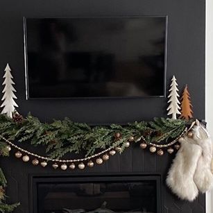 1,609 likes, 45 comments - mommafromscratch on November 9, 2022: "Christmas mantel ideas! Still my favorite look and you can recreate it to! @shop.ltk https://li..." Black Fireplace Christmas Decorations, Black Christmas Mantle, Christmas Mantel Ideas, Mantel Ideas, Black Tv Stand, Black Fireplace, Christmas Fireplace Decor, Decorating Home, Christmas Mantel