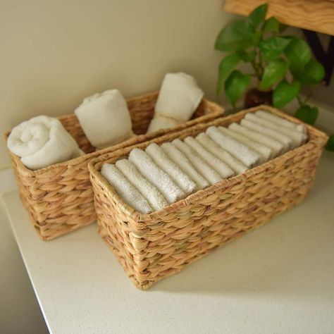 Paper Basket Weaving, Basket Bathroom, Bathroom Basket Storage, Sewing Supplies Storage, Woven Storage Basket, Toilet Paper Storage, Uni Room, Woven Baskets Storage, Bathroom Storage Organization