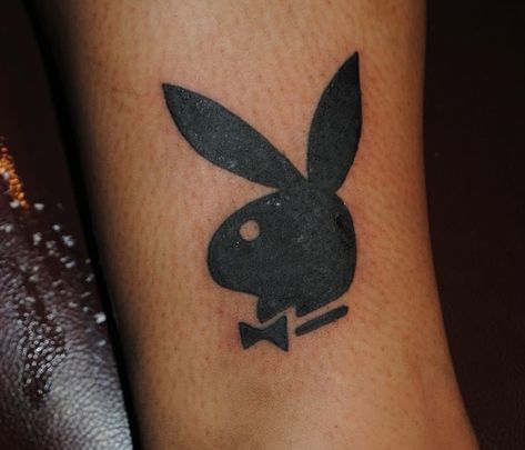 Playboy Tattoo Design, Playboy Bunny Tattoo Design, Playboy Bunny Tattoo, Playboy Tattoo, Small Black Tattoos, Bunny Tattoo, Bunny Tattoos, Rabbit Tattoos, Tattoo Design Book