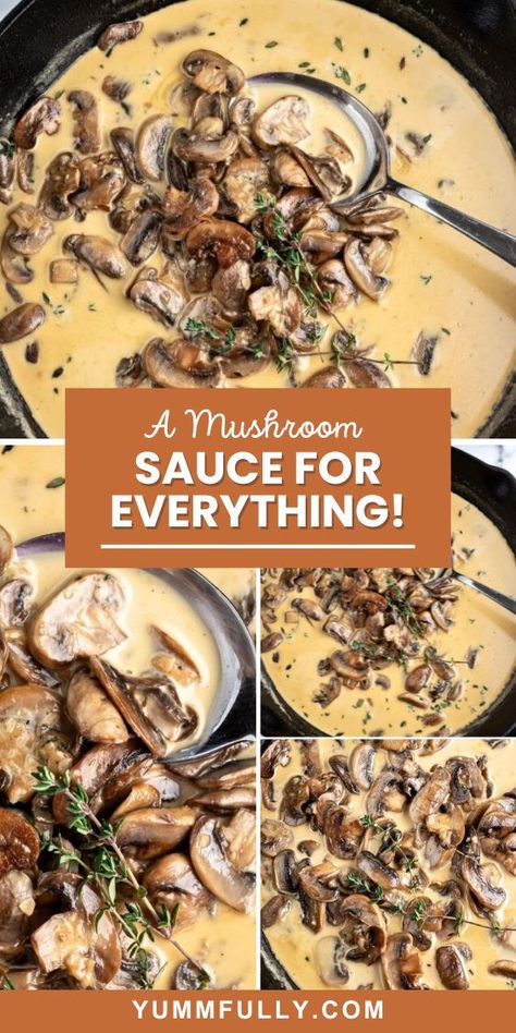 Having great sauce recipes is always a good idea. You can dress any protein or carb with a great sauce. In this recipe, you will learn how to make creamy mushroom sauce from scratch. Use it over steak, roasted chicken, pasta, or even mashed potatoes! Mushrooms Sauce, Mushroom Sauce Recipe, Homemade Sauce Recipes, Creamy Mushroom Sauce, Marinade Sauce, Gravy Sauce, Sauces And Dressings, Mushroom Sauce, Homemade Sauce