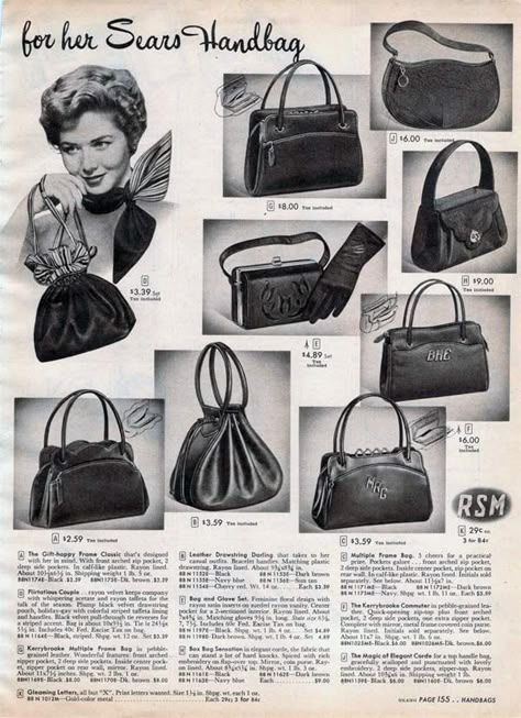 1950s Purses & Handbags: Styles, Trends & Pictures Vintage Bags 1950s, Fur Coat Vintage, Fashion 1950s, Vintage Icons, Vintage Fur, Vintage Purses, Vintage Purse, Vintage Bag, 50s Fashion