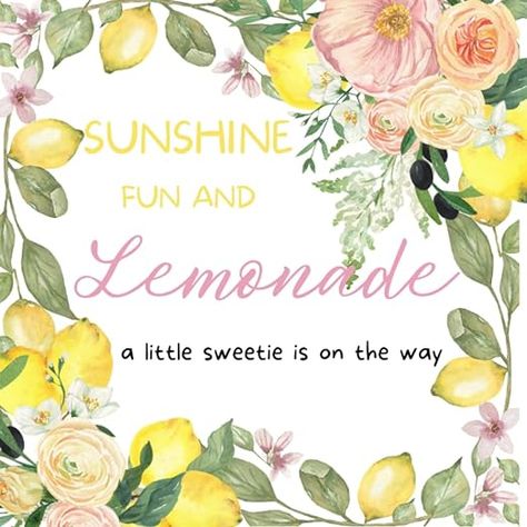 Sunshine Fun And Lemonade A Little Sweetie Is On The Way: Yellow Pink Floral Baby Shower Guest Book Lemon Citrus Fruit Themed Girl + BONUS Gift ... for Baby and Advice for Parents Sign-In Lemon Baby Shower Theme Girl, Lemon Baby Shower Ideas, Lemon Baby Shower Theme, Pink Floral Baby Shower, Advice For Parents, Baby Shower Guest Book, Baby Shower Girl, Baby Shower Guest