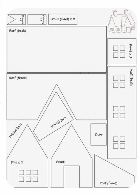 Gingerbread House Template Printable, Gingerbread House Pattern, Cardboard Gingerbread House, Homemade Gingerbread House, Gingerbread House Patterns, Paper House Template, Gingerbread House Recipe, Cool Gingerbread Houses, Gingerbread House Template