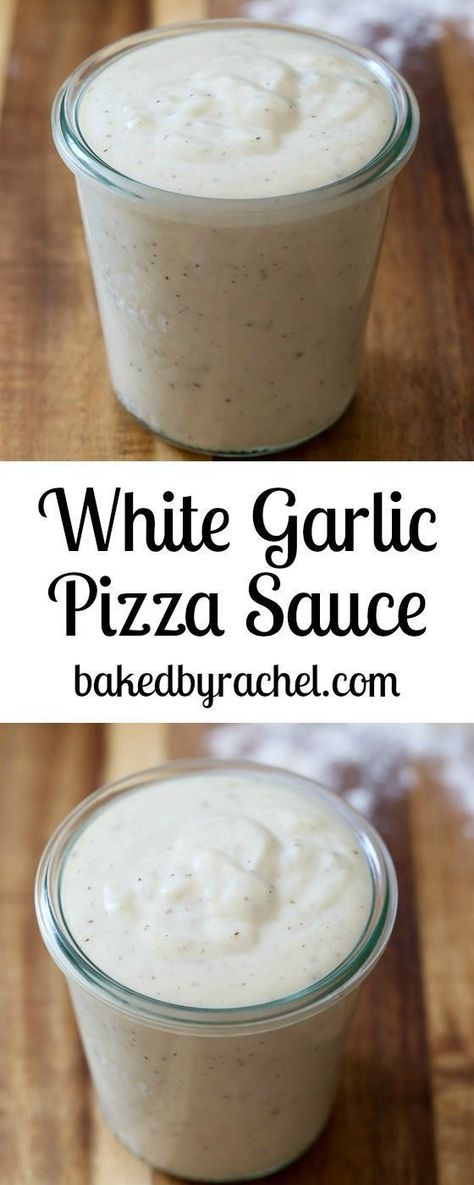 Easy homemade white garlic pizza sauce recipe from @Rachel {Baked by Rachel} Pizza Muffins Recipe, Garlic Pizza, Pizza Sauce Recipe, Creamy Garlic Sauce, Sandwich Spread, Perfect Pizza, Yogurt Sauce, Creamy Garlic, Ultimate Comfort Food