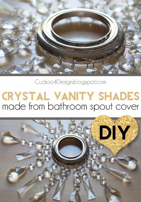 diy crystal shades Vanity Light Shade, Crystal Vanity, How To Make Crystals, Diy Lampe, Diy Chandelier, Diy Crystals, Diy Lamp, Crafty Diy, Diy Lighting