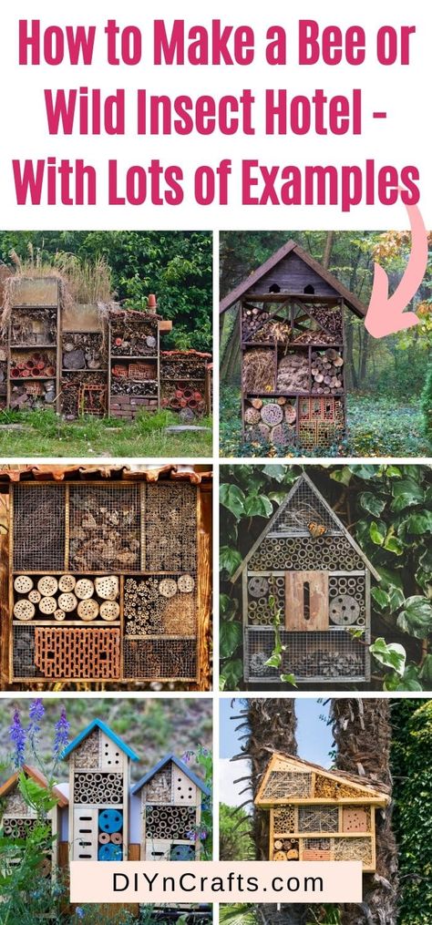 School Enterprise Ideas Projects, Insect Hotel Ideas, Wild Bee House, Pallet Bug Hotel Ideas, Make A Bee Hotel, How To Build A Bug Hotel, Pollinator House Diy, Bee Hotel Diy How To Make, Bug House Ideas