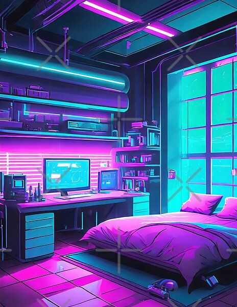 Cyberpunk Bedroom Ideas, Cyberpunk Room Ideas, Cyberpunk Office, Cyberpunk Room Decor, Post Cyberpunk, Youtube Avatar, Cyberpunk Bedroom, Cyberpunk Interior, Cyberpunk Room