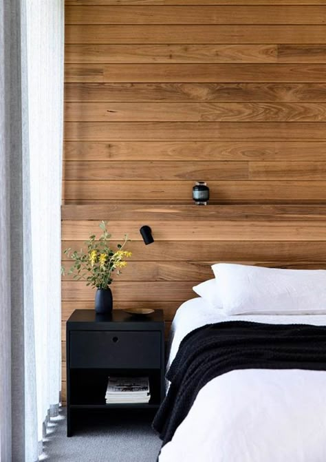 Timber Feature Wall, Wall Behind Bed, Japanese Style Bathroom, Bedroom Feature Wall, Feature Wall Bedroom, Timber Walls, Timber Panelling, Fa Fal, Mornington Peninsula