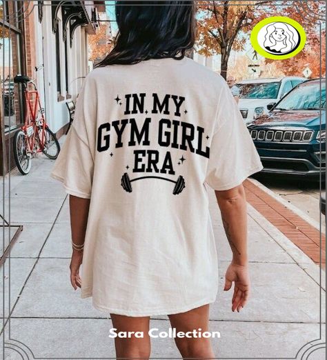 Chic and Functional Women's Gym Outfits for Every Workout Baddie Tshirt Design Ideas, In My Gym Girl Era, Workout Shirt Designs, Gym Tshirt Design Graphic Tees, Fitness T Shirts Design, Fitness Tshirt Design Gym, Workout Tshirt Design, Workout Shirt Ideas, Tshirt Printing Design Ideas