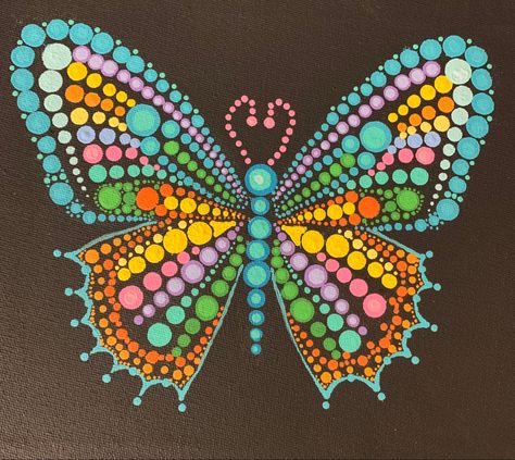 Dot Art Butterflies, Butterfly Dot Painting, Pointilism Art, Door Sketch, Butterfly Sleeve Tattoo, Pots Painting, Mandala Butterfly, Mandala Sketch, Sequin Art