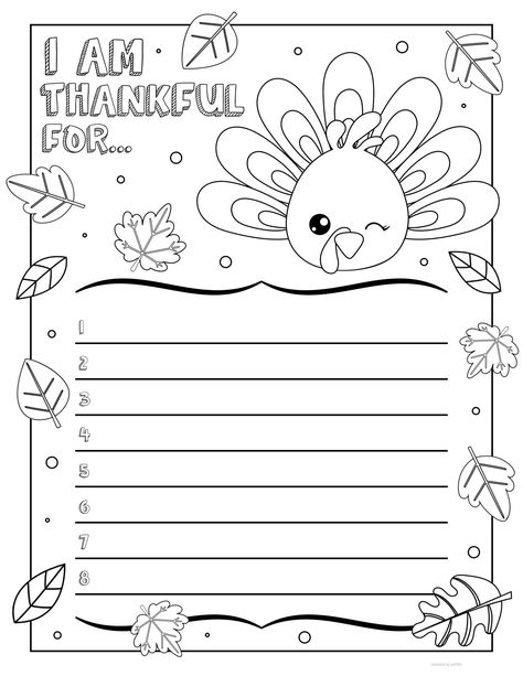 I Am Thankful For Printable, Thankful For Printable, Easy Coloring Pages For Adults, Thankful Writing, Thanksgiving Activity Sheets, Gratitude Activity, Thankful Activities, Thankful Printable, Thanksgiving Coloring Sheets