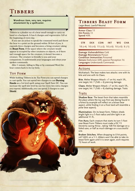 Teddy Bear D&D Character Sheet Dnd Npc Character Sheet, D&d Npc Ideas, Dnd Npc Sheet, Monster Teddy Bear, Dnd Homebrew Monsters, Dungeons And Dragons Monsters, Christmas Dnd, D And D Characters, D D Character Sheet