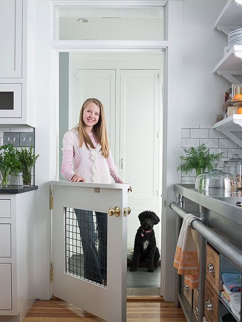 Interior pet door DIYed from traditional door - love this idea! Update Interior Doors, Pintu Interior, Interior Design Minimalist, Smart Tiles, Decor Ikea, Pet Door, Dubai Hotel, Lan Can, Animal Room