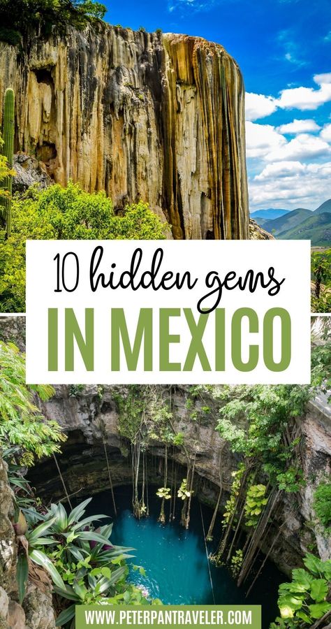 10 Hidden Gems in Mexico. If you’re looking for a trip to Mexico that is exciting, different, and full of new experiences, you’ve come to the right place. Check out this Mexico’s best-kept secrets; the 10 best places off the beaten path. Mexico Hidden Gems | Mexico Travel Destinations | Secret Spots in Mexico | Secret Places to Visit in Mexico | Mexico Travel | Off The Beaten Path Mexico, New Mexico Travel Beautiful Places, Best Vacation Spots In Mexico, Mexico Itinerary 10 Days, Secret Travel Destinations, Best Places In Mexico To Travel, Beautiful Places In Mexico, Oxacana Mexico Travel, Tattoos To Get In Mexico