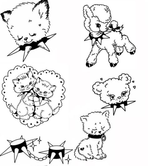 Cute Vintage Animal Drawings, Tattoo Flash For Men, Morute Tattoos, Tattoos Cartoon, Kewpie Tattoo, Sharpie Tattoos, Hippie Painting, Traditional Tattoo Art, Tattoo Portfolio