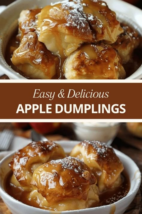 Apple Dumplings Recipe Baked Apple Dumplings, Hot Apple Dumplings, Recipes With Biscuits, Apple Dumplings Recipe, Exotic Desserts, Piped Cake, Flaky Buttermilk Biscuits, Orange Juice Cake, Easy Apple Dumplings