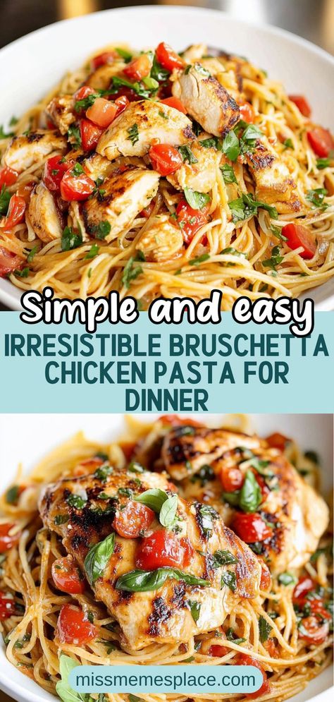 Best Bruschetta Recipe, How To Make Bruschetta, Balsamic Pasta, Chicken Bruschetta Recipe, Chicken Bruschetta, Italian Bruschetta, Bruschetta Pasta, Bruschetta Chicken Pasta, Pasta For Dinner