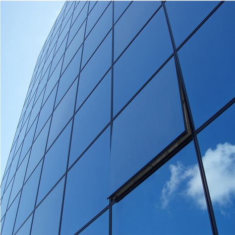 Heat-reflective Glass Reflective Material Architecture, Reflective Glass Facade, Reflective Glass Window, Window Glass Texture, Window Structure, Curtain Wall Detail, Wall Detail, Window Glazing, Glass Curtain Wall