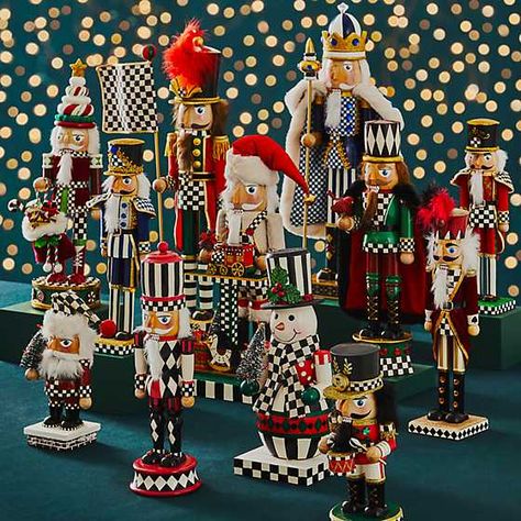 Painting Nutcrackers, Nutcracker Image, Nutcracker Tree, Lights Trees, Nutcracker Collection, Nutcracker Christmas Decorations, Mackenzie Childs Inspired, Velvet Cape, Courtly Check