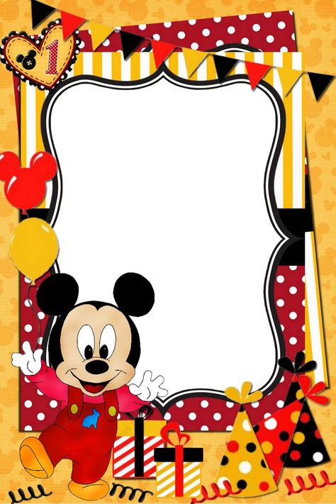 Invitacion Mickey Mouse, Mickey Mouse Frame, Invitation Mickey Mouse, Γενέθλια Mickey Mouse, Mickey Mouse Party Decorations, Mickey Mouse Background, Mickey Invitations, Mickey Mouse Birthday Decorations, Mickey Mouse Birthday Invitations