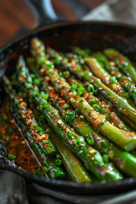 Looking for a quick and delicious side dish? Try this flavorful skillet asparagus recipe tonight! Tender asparagus cooked to perfection in a hot skillet with garlic, lemon, and parmesan cheese. This easy-to-make recipe is perfect for any meal. Serve it alongside your favorite main course or enjoy it on its own. This skillet asparagus dish will become a regular favorite at your dinner table! Asperigus Recipes, Asian Asparagus Recipes, Skillet Asparagus, Asparagus Side Dish, Ways To Cook Asparagus, Cook Asparagus, Tender Asparagus, Easy Asparagus Recipes, Asparagus Dishes