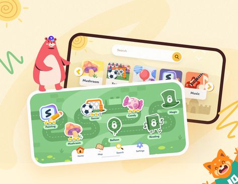 Yay World! Educational App For Children by Dannniel for Marcato Studio on Dribbble Kids App Design, Duolingo App, Scheduling App, Interactive Reading, Corporate Wellness, Kids Schedule, Kids App, Educational Apps, Mobile App Design