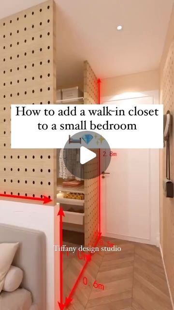 Small Rooms Storage Ideas, One Room Decor Small Spaces, Walking Wardrobe Ideas Small Spaces, Walk In Closet Small Space, Small Studio Room Ideas, Small Room With Closet, Small Bedroom With Closet Ideas, Small Room Walk In Closet Ideas, Bedroom Small Space Ideas