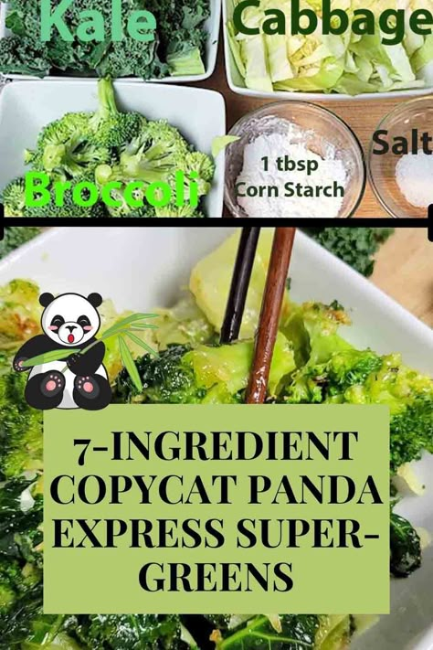 7 Ingredient Copycat Panda 🐼 Express Super Greens 🥬 - Healthy Thai Recipes Healthy Panda Express, Panda Recipes, Panda Express Greens Recipe, Panda Super Greens Recipe, Panda Express Veggie Recipe, Panda Express Vegetables, Panda Express Noodles Copycat Recipes, Panda Express Super Greens Copycat, Panda Express Super Greens