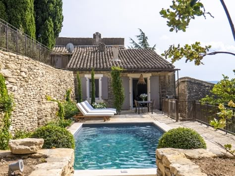 Gordes - The Best Airbnbs in the South of France - Condé Nast Traveler French Country Exterior, Stone Walls, Pool Design, Oh The Places Youll Go, France Travel, Bbq Grill, South Of France, Kids House, French Country