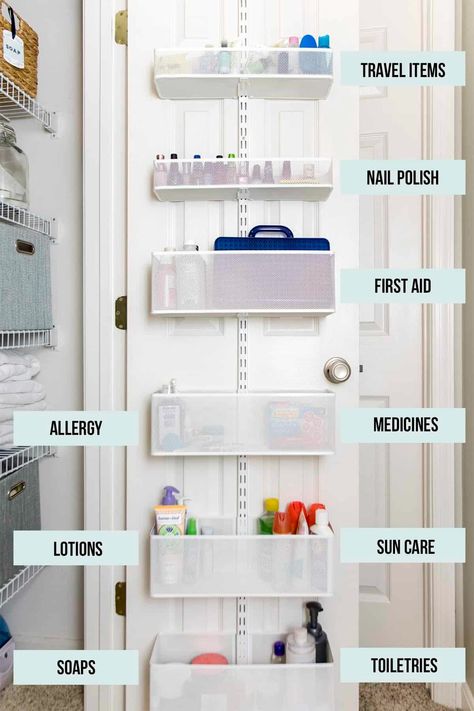 Small Linen Closet Organization Ideas - how to organize a hallway linen closet with these tips! Small Linen Closet Organization, Small Linen Closets, Organized Pantry, Organization Station, Diy Bathroom Storage, Bathroom Organization Diy, Linen Cupboard, Linen Closet Organization, Genius Ideas